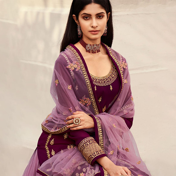 জর্জেট এমব্রয়ডারি পার্টি ড্রেস