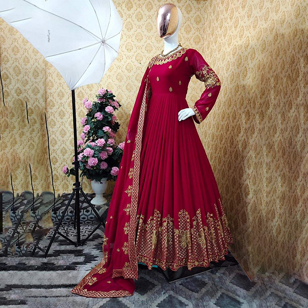 জর্জেট এমব্রয়ডারি পার্টি ড্রেস